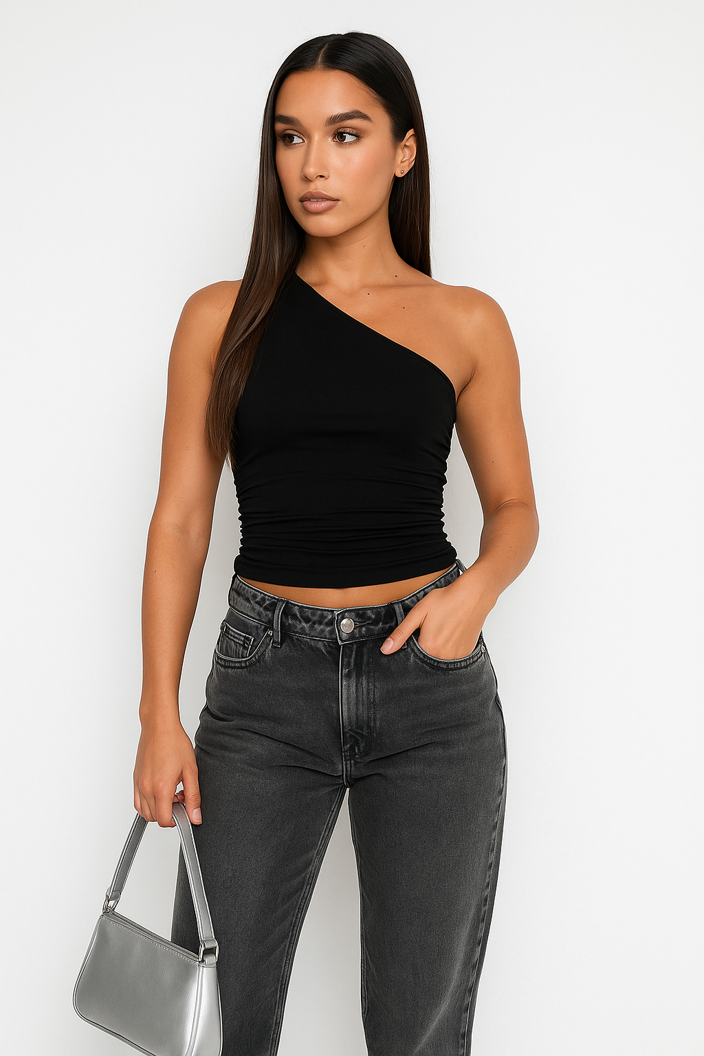 Casual Assymmetric One-Shoulder Tank Top 4