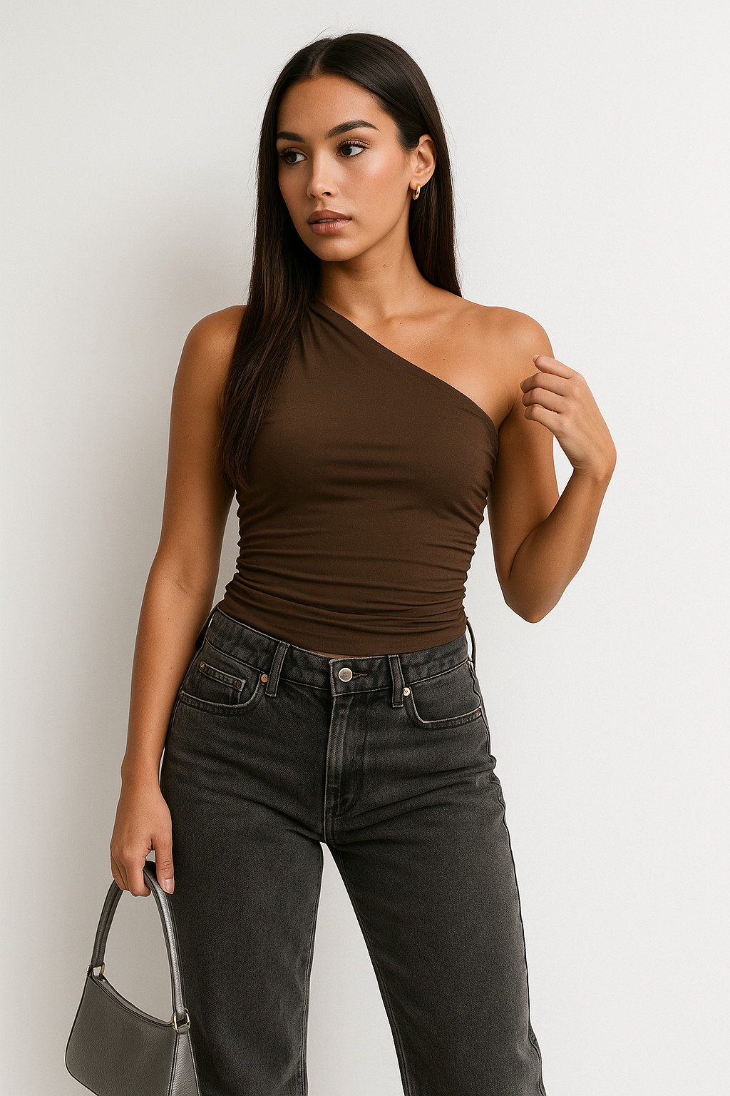 Casual Assymmetric One-Shoulder Tank Top 5