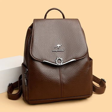 Casual Travel Women's Backpack Versatile High-End Street Trend PU Material Waterproof And Wear-Resistant Daily Match Mom Bag 1