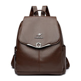 Casual Travel Women's Backpack Versatile High-End Street Trend PU Material Waterproof And Wear-Resistant Daily Match Mom Bag 4