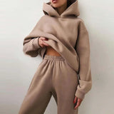 Casual Two-Piece Cap Suit with Thickened Long-Sleeved Sweater and Pants – 2024 Trend 0