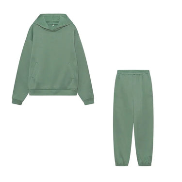 Casual Two-Piece Cap Suit with Thickened Long-Sleeved Sweater and Pants – 2024 Trend 14