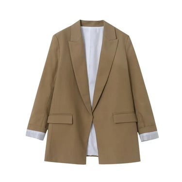 Charmchant Oversized Linen Blazer – Effortless Casual Office Style 11