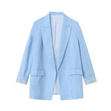 Charmchant Oversized Linen Blazer – Effortless Casual Office Style 12