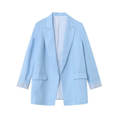 Charmchant Oversized Linen Blazer – Effortless Casual Office Style 12