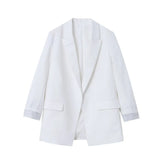 Charmchant Oversized Linen Blazer – Effortless Casual Office Style 6