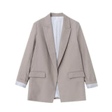 Charmchant Oversized Linen Blazer – Effortless Casual Office Style 7