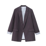 Charmchant Oversized Linen Blazer – Effortless Casual Office Style 8