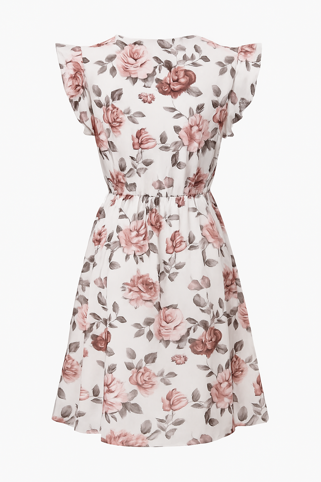 Ruffled chiffon midi dress