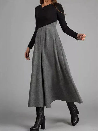 Chic A-Line Dress – Irregular Patchwork Design for Stylish Spring Outings 0