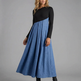Chic A-Line Dress – Irregular Patchwork Design for Stylish Spring Outings 2