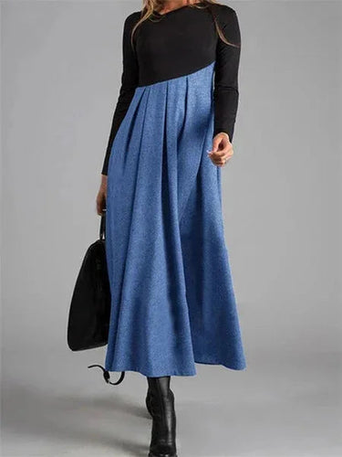 Chic A-Line Dress – Irregular Patchwork Design for Stylish Spring Outings 5