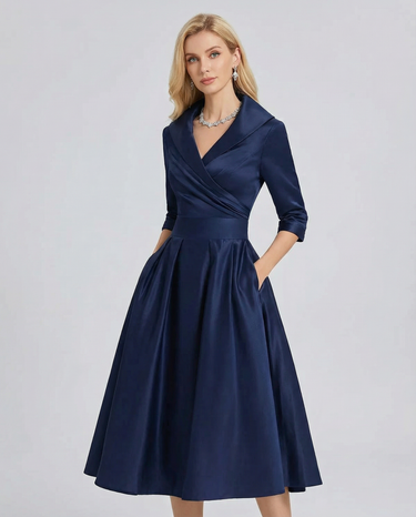 Chic A-Line Dress – Stylish Lapel Design for Effortless Summer Elegance 1