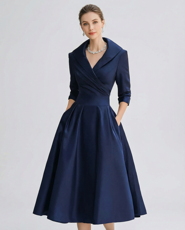 Chic A-Line Dress – Stylish Lapel Design for Effortless Summer Elegance 2