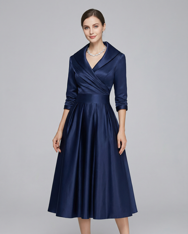 Chic A-Line Dress – Stylish Lapel Design for Effortless Summer Elegance 3