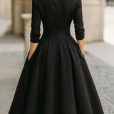 Chic A-Line Dress – Stylish Lapel Design for Effortless Summer Elegance 5