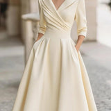Chic A-Line Dress – Stylish Lapel Design for Effortless Summer Elegance 6