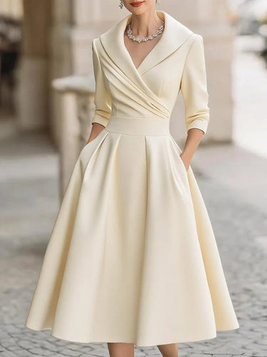 Chic A-Line Dress – Stylish Lapel Design for Effortless Summer Elegance 6