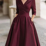Chic A-Line Dress – Stylish Lapel Design for Effortless Summer Elegance 7