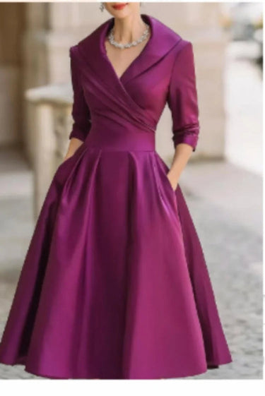 Chic A-Line Dress – Stylish Lapel Design for Effortless Summer Elegance 8