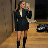 Chic Blazer Jacket – Elegant Notched Collar for Versatile Styling 2