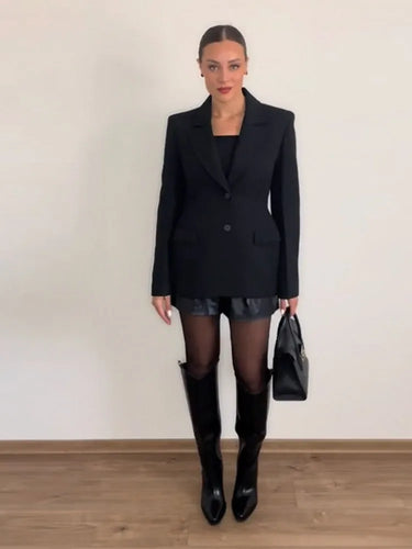 Chic Blazer Jacket – Elegant Notched Collar for Versatile Styling 4