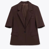 Chic Blazer – Stylish Short Sleeve Office Essential 0