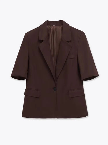 Chic Blazer – Stylish Short Sleeve Office Essential 0