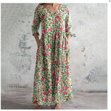 Chic V-Neck Long Sleeve Dress – Unique Spliced Print for Effortless Style 10