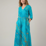 Chic V-Neck Long Sleeve Dress – Unique Spliced Print for Effortless Style 2