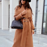 Chic Wool Coat – Belted Wrap Design for Effortless Winter Style 1