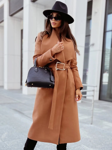 Chic Wool Coat – Belted Wrap Design for Effortless Winter Style 1
