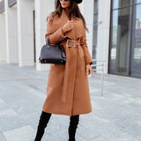 Chic Wool Coat – Belted Wrap Design for Effortless Winter Style 2