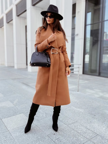 Chic Wool Coat – Belted Wrap Design for Effortless Winter Style 2