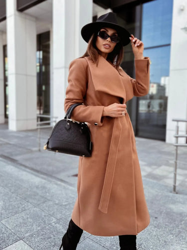 Chic Wool Coat – Belted Wrap Design for Effortless Winter Style 3