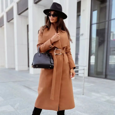 Chic Wool Coat – Belted Wrap Design for Effortless Winter Style 4