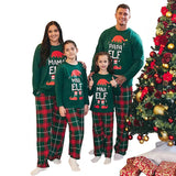 Christmas Family Matching Pajamas Set Letter Print T-Shirt + Vintage Plaid Pants Suit for Mother Father Baby Boys Girls Pajama 0