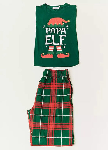 Christmas Family Matching Pajamas Set Letter Print T-Shirt + Vintage Plaid Pants Suit for Mother Father Baby Boys Girls Pajama 2