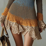 Christy | Women's Long Sleeve V-Neck Mini Dress 4