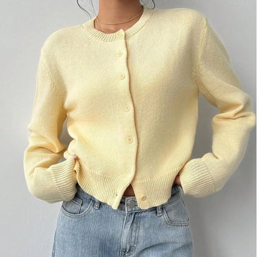 Classic Women Chic Open Front Cardigan Basic Streetwear Button Long Sleeve Soild Color Elegant Sweater 2025 Collection 3