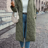Cotton quilted coat with hood and long sleeves 0