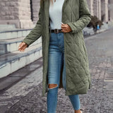 Cotton quilted coat with hood and long sleeves 3