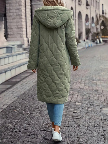 Cotton quilted coat with hood and long sleeves 4