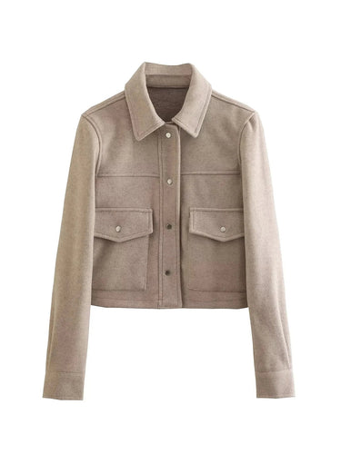Cropped Button-Front Jacket 5
