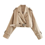 Cropped Trench-Style Jacket 0