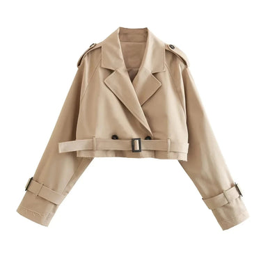 Cropped Trench-Style Jacket 0
