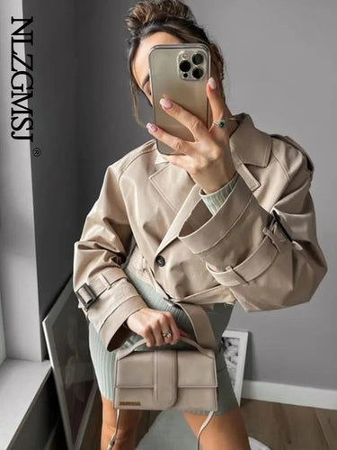 Cropped Trench-Style Jacket 3