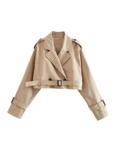 Cropped Trench-Style Jacket 4