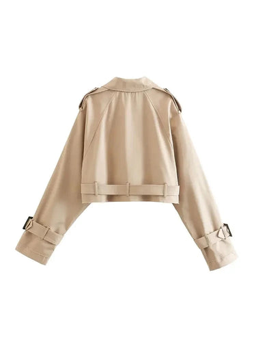 Cropped Trench-Style Jacket 5