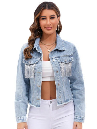 Denim Jacket with Fringe Detail 3